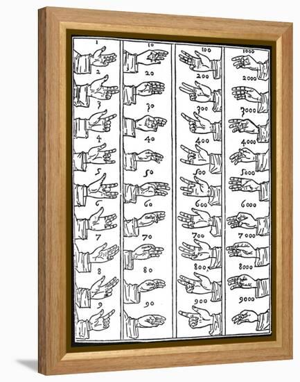 Medieval Dactylonomy, Finger Counting-Science Source-Framed Premier Image Canvas