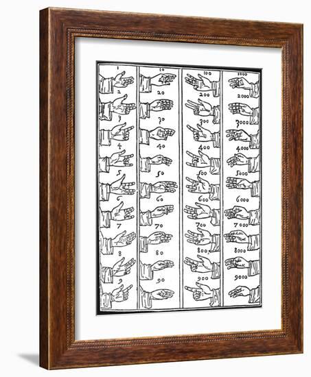 Medieval Dactylonomy, Finger Counting-Science Source-Framed Giclee Print