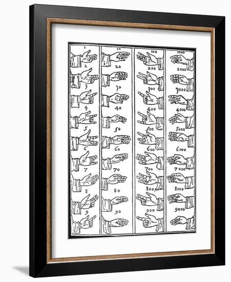 Medieval Dactylonomy, Finger Counting-Science Source-Framed Giclee Print