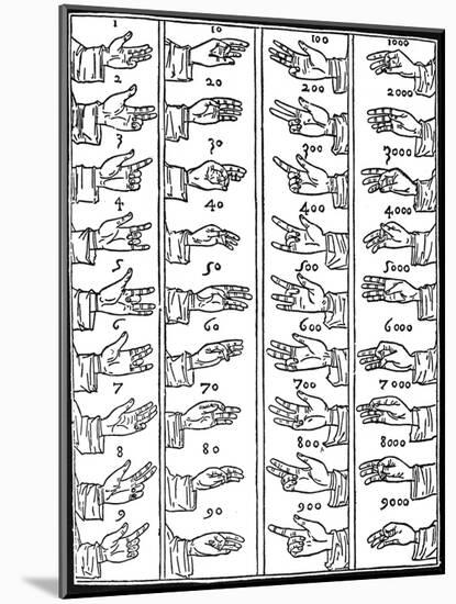 Medieval Dactylonomy, Finger Counting-Science Source-Mounted Giclee Print