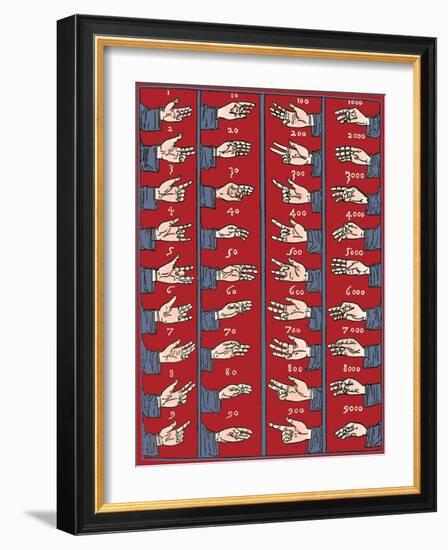 Medieval Dactylonomy, Finger Counting-Science Source-Framed Giclee Print