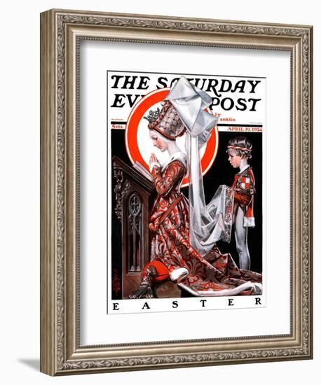 "Medieval Easter," Saturday Evening Post Cover, April 19, 1924-Joseph Christian Leyendecker-Framed Giclee Print