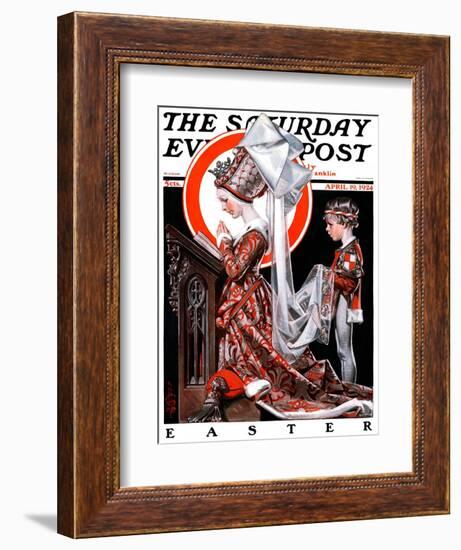 "Medieval Easter," Saturday Evening Post Cover, April 19, 1924-Joseph Christian Leyendecker-Framed Giclee Print