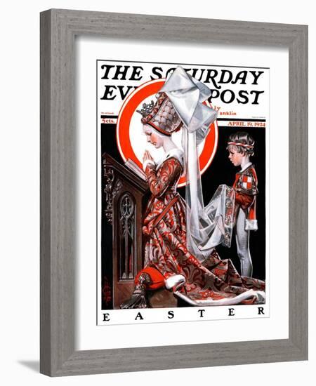 "Medieval Easter," Saturday Evening Post Cover, April 19, 1924-Joseph Christian Leyendecker-Framed Giclee Print