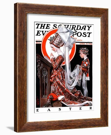 "Medieval Easter," Saturday Evening Post Cover, April 19, 1924-Joseph Christian Leyendecker-Framed Giclee Print