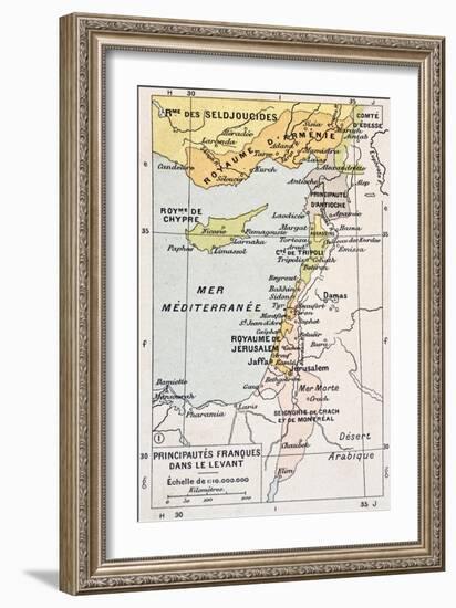 Medieval Eastern Mediterranean Old Map-marzolino-Framed Art Print