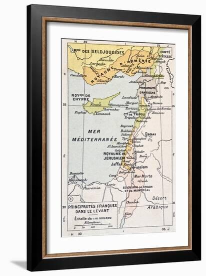 Medieval Eastern Mediterranean Old Map-marzolino-Framed Art Print