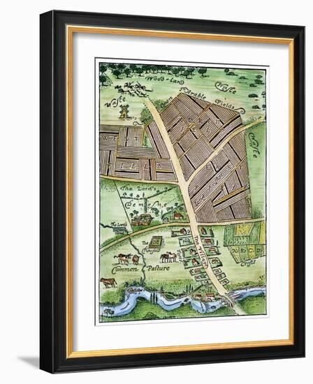 Medieval English Manor.-null-Framed Giclee Print