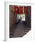 Medieval Flags Above Stone Walkway, Assisi, Umbria, Italy-Marilyn Parver-Framed Photographic Print