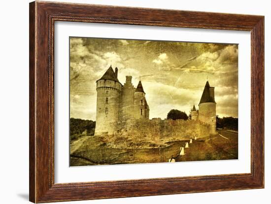 Medieval French Castle - Artistic Toned Picture-Maugli-l-Framed Art Print