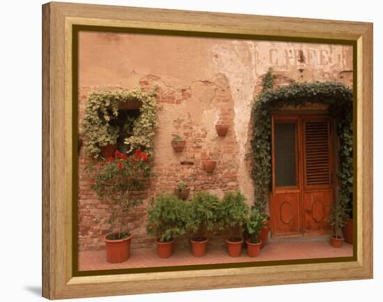 Medieval Hill Town, Tuscany, Italy-Walter Bibikow-Framed Premier Image Canvas