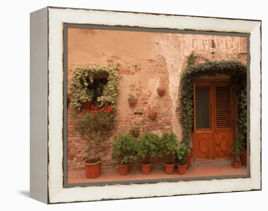 Medieval Hill Town, Tuscany, Italy-Walter Bibikow-Framed Premier Image Canvas