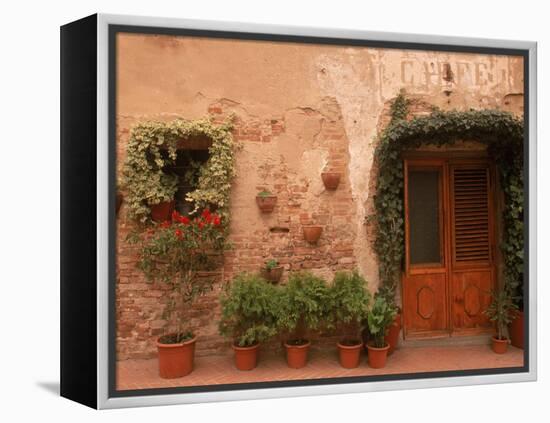 Medieval Hill Town, Tuscany, Italy-Walter Bibikow-Framed Premier Image Canvas