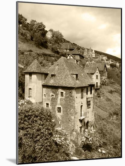 Medieval Houses, Aveyron, Conques, France-David Barnes-Mounted Photographic Print