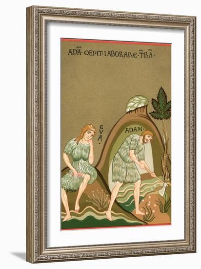 Medieval Illusttration, Adam and Eve-null-Framed Art Print