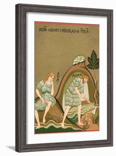 Medieval Illusttration, Adam and Eve-null-Framed Art Print