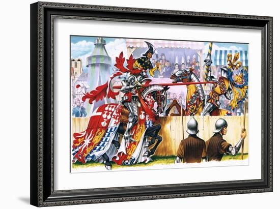 Medieval Joust-Escott-Framed Giclee Print