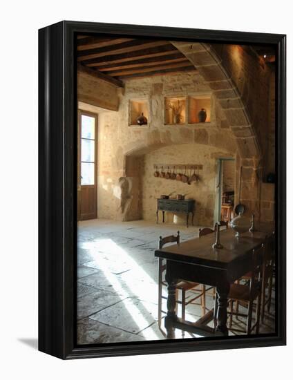 Medieval Kitchen, Chateau de Pierreclos, Burgundy, France-Lisa S. Engelbrecht-Framed Premier Image Canvas