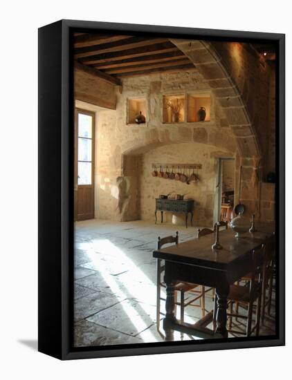 Medieval Kitchen, Chateau de Pierreclos, Burgundy, France-Lisa S. Engelbrecht-Framed Premier Image Canvas