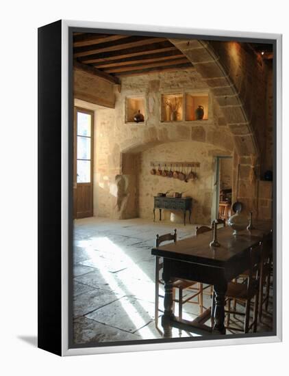 Medieval Kitchen, Chateau de Pierreclos, Burgundy, France-Lisa S. Engelbrecht-Framed Premier Image Canvas