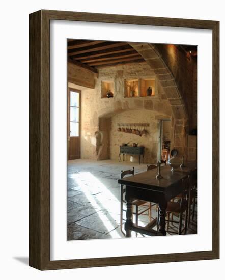 Medieval Kitchen, Chateau de Pierreclos, Burgundy, France-Lisa S. Engelbrecht-Framed Photographic Print