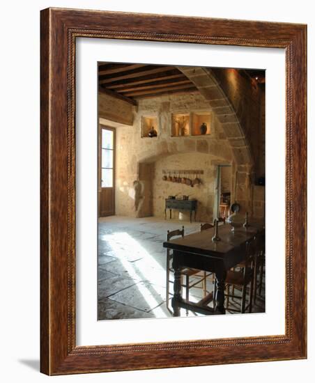 Medieval Kitchen, Chateau de Pierreclos, Burgundy, France-Lisa S. Engelbrecht-Framed Photographic Print