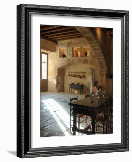 Medieval Kitchen, Chateau de Pierreclos, Burgundy, France-Lisa S. Engelbrecht-Framed Photographic Print