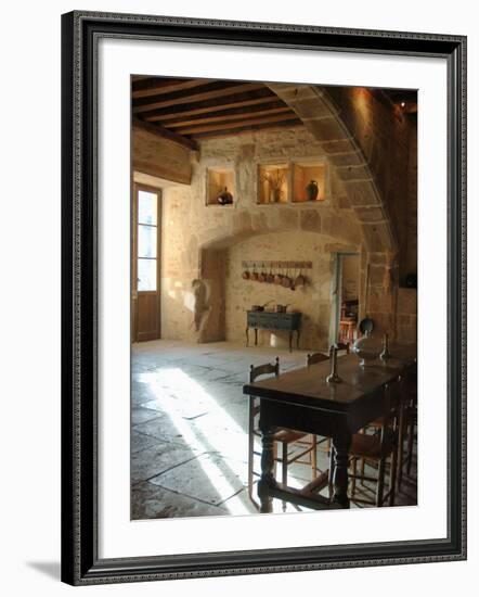 Medieval Kitchen, Chateau de Pierreclos, Burgundy, France-Lisa S. Engelbrecht-Framed Photographic Print