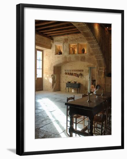 Medieval Kitchen, Chateau de Pierreclos, Burgundy, France-Lisa S. Engelbrecht-Framed Photographic Print
