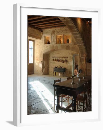 Medieval Kitchen, Chateau de Pierreclos, Burgundy, France-Lisa S. Engelbrecht-Framed Photographic Print