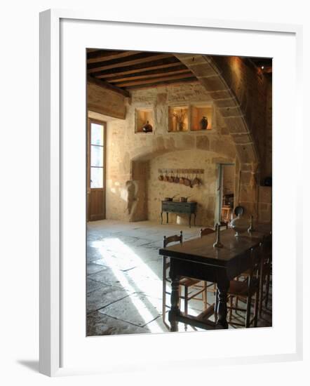 Medieval Kitchen, Chateau de Pierreclos, Burgundy, France-Lisa S. Engelbrecht-Framed Photographic Print