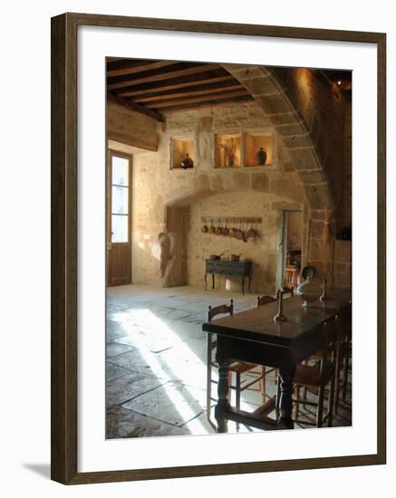 Medieval Kitchen, Chateau de Pierreclos, Burgundy, France-Lisa S. Engelbrecht-Framed Photographic Print