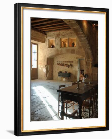 Medieval Kitchen, Chateau de Pierreclos, Burgundy, France-Lisa S. Engelbrecht-Framed Photographic Print