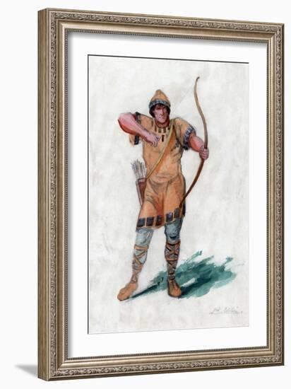 Medieval Man with a Bow-null-Framed Giclee Print