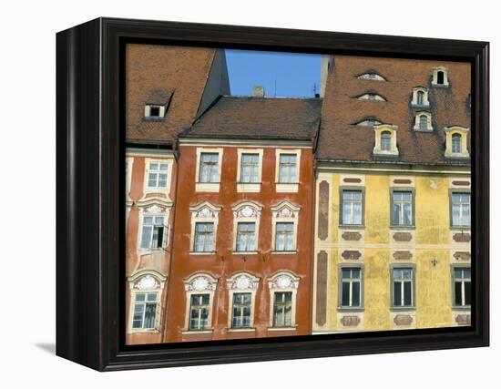 Medieval Market Square Buildings, Cheb, Bohemia, Czech Republic-Upperhall-Framed Premier Image Canvas