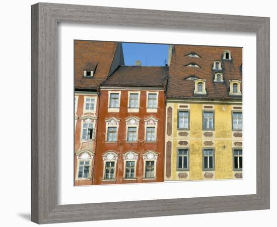 Medieval Market Square Buildings, Cheb, Bohemia, Czech Republic-Upperhall-Framed Photographic Print