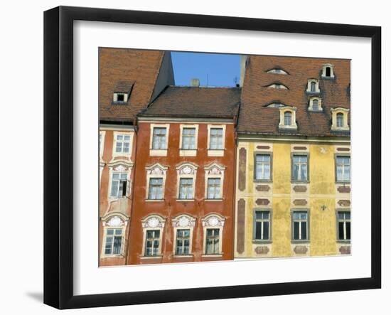 Medieval Market Square Buildings, Cheb, Bohemia, Czech Republic-Upperhall-Framed Photographic Print