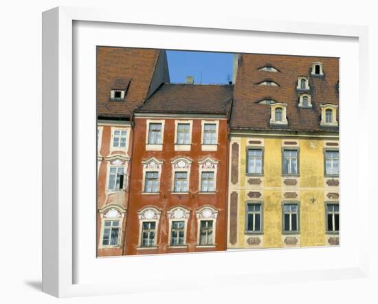 Medieval Market Square Buildings, Cheb, Bohemia, Czech Republic-Upperhall-Framed Photographic Print