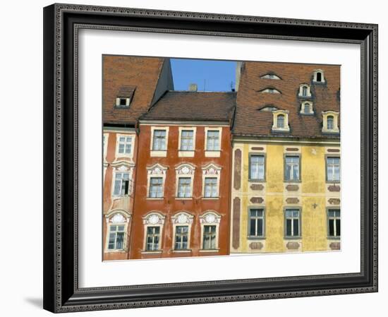 Medieval Market Square Buildings, Cheb, Bohemia, Czech Republic-Upperhall-Framed Photographic Print