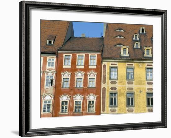 Medieval Market Square Buildings, Cheb, Bohemia, Czech Republic-Upperhall-Framed Photographic Print