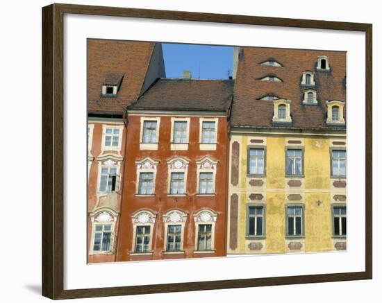 Medieval Market Square Buildings, Cheb, Bohemia, Czech Republic-Upperhall-Framed Photographic Print