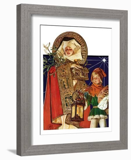 "Medieval Merry Christmas,"December 25, 1926-Joseph Christian Leyendecker-Framed Giclee Print