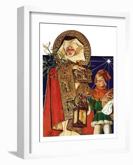 "Medieval Merry Christmas,"December 25, 1926-Joseph Christian Leyendecker-Framed Giclee Print