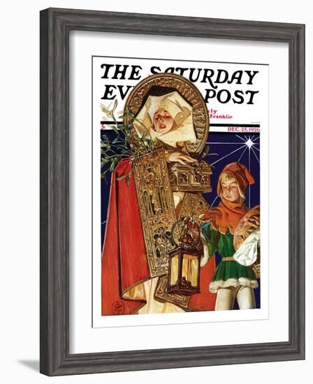 "Medieval Merry Christmas," Saturday Evening Post Cover, December 25, 1926-Joseph Christian Leyendecker-Framed Giclee Print