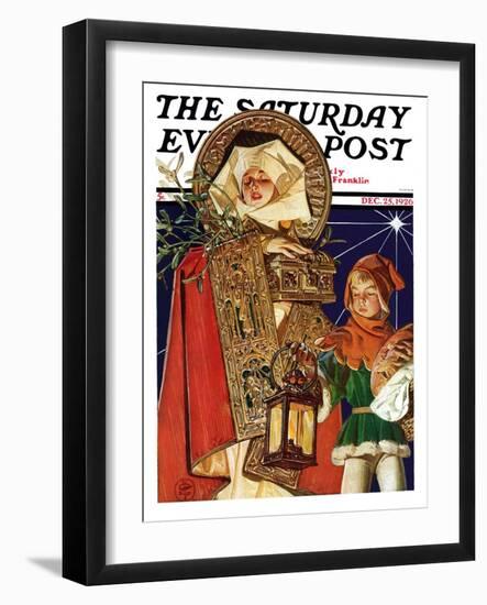 "Medieval Merry Christmas," Saturday Evening Post Cover, December 25, 1926-Joseph Christian Leyendecker-Framed Giclee Print