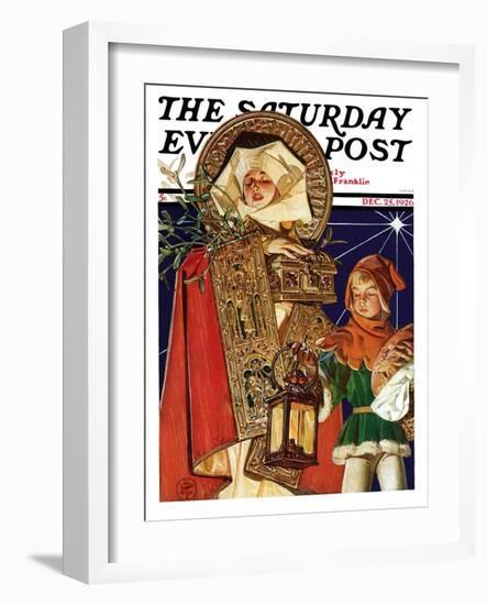 "Medieval Merry Christmas," Saturday Evening Post Cover, December 25, 1926-Joseph Christian Leyendecker-Framed Giclee Print