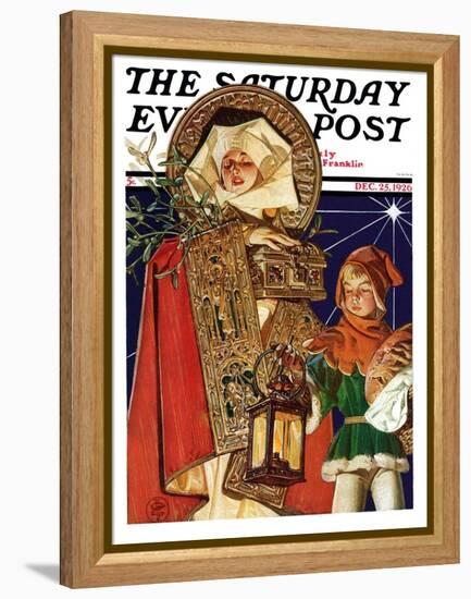 "Medieval Merry Christmas," Saturday Evening Post Cover, December 25, 1926-Joseph Christian Leyendecker-Framed Premier Image Canvas