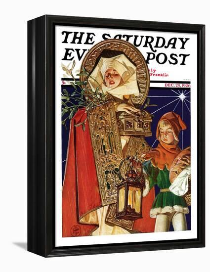 "Medieval Merry Christmas," Saturday Evening Post Cover, December 25, 1926-Joseph Christian Leyendecker-Framed Premier Image Canvas