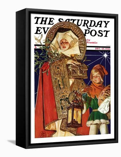 "Medieval Merry Christmas," Saturday Evening Post Cover, December 25, 1926-Joseph Christian Leyendecker-Framed Premier Image Canvas