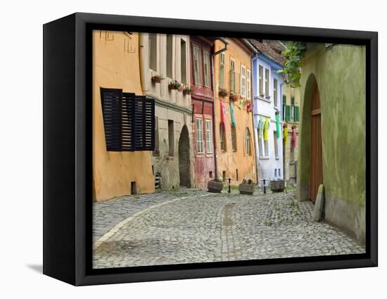 Medieval Old Town, Sighisoara, Transylvania, Romania-Russell Young-Framed Premier Image Canvas